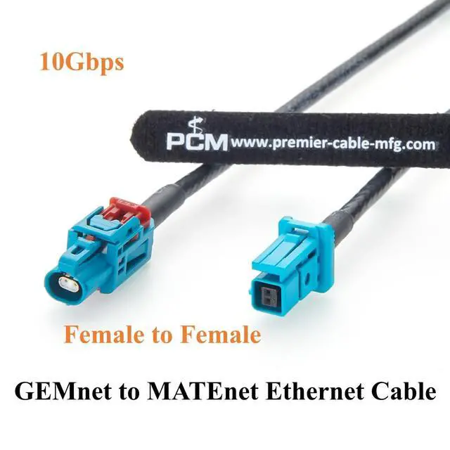 Alt view image 7 of 7 - TE GEMnet Female to MATEnet Female Automotive Ethernet Cable 1-2368022-4 to 2302510-9 10Gbps 100/1000BASE-T1 Shielded Vehicle Network Cable for ADAS, ECU, Telematics, Infotainment(2M/6.6FT)