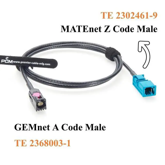 Alt view image 3 of 7 - TE GEMnet Male to MATEnet Male Automotive Ethernet Cable 100 Ohm 10Gbps 100/1000BASE-T1 Vehicle Network Cable 2368003-1 to 2302461-9 for ADAS Camera, Robotaxi, ECU, Infotainment, Telematics(2M/6.6FT)