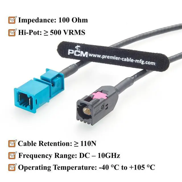 Alt view image 4 of 7 - TE GEMnet Male to MATEnet Male Automotive Ethernet Cable 100 Ohm 10Gbps 100/1000BASE-T1 Vehicle Network Cable 2368003-1 to 2302461-9 for ADAS Camera, Robotaxi, ECU, Infotainment, Telematics(2M/6.6FT)