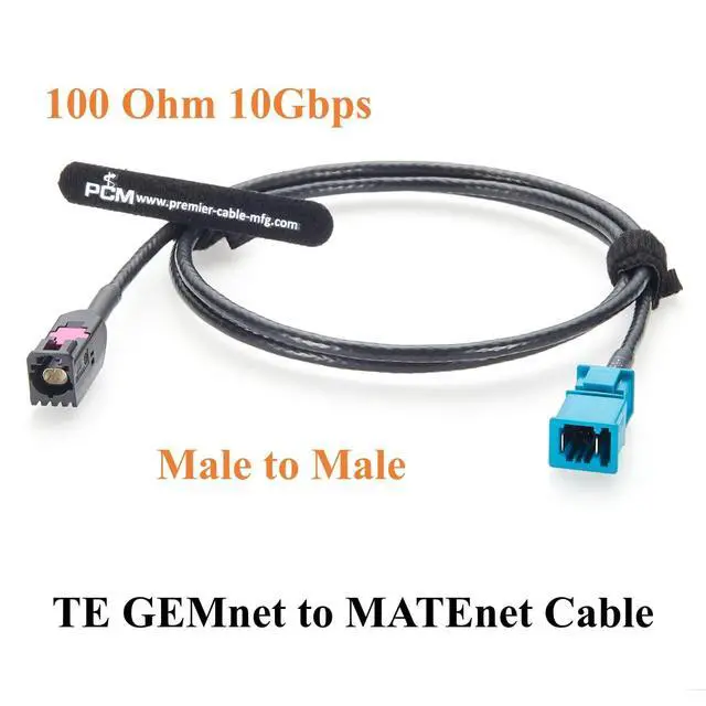 Alt view image 6 of 7 - TE GEMnet Male to MATEnet Male Automotive Ethernet Cable 100 Ohm 10Gbps 100/1000BASE-T1 Vehicle Network Cable 2368003-1 to 2302461-9 for ADAS Camera, Robotaxi, ECU, Infotainment, Telematics(2M/6.6FT)