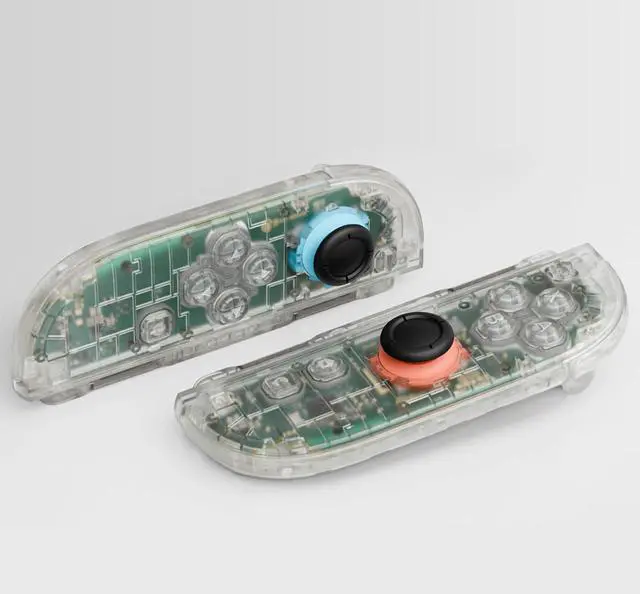 Alt view image 4 of 7 - DIY Replacement Shell Buttons for Joycon 2, Custom Full Housing Case + Decorative Strips + Middle Bracket + Buttons for Nintendo Switch 2 Controller - Deluxe Version - Glow in Dark - Green @