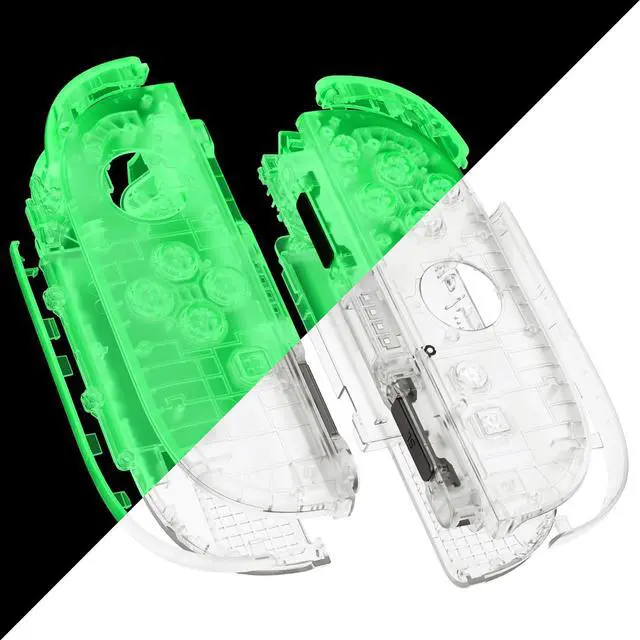 Alt view image 2 of 7 - DIY Replacement Shell Buttons for Joycon 2, Custom Full Housing Case + Decorative Strips + Middle Bracket + Buttons for Nintendo Switch 2 Controller - Deluxe Version - Glow in Dark - Green @