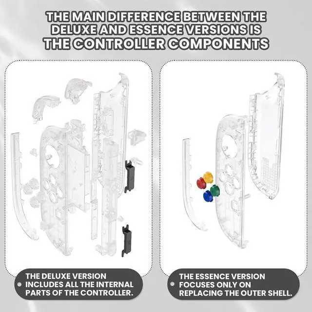 Alt view image 5 of 7 - Replacement Shell Buttons for Joycon 2, Housing Faceplate Case + Decorative Strips + ABXY Direction Keys + Tools for Nintendo Switch 2 Controller - Essence Version - Glow in Dark - Green @