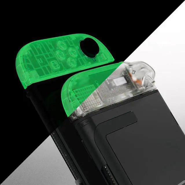 Alt view image 5 of 7 - DIY Replacement Shell Buttons for Joycon 2, Custom Full Housing Case + Decorative Strips + Middle Bracket + Buttons for Nintendo Switch 2 Controller - Deluxe Version - Glow in Dark - Green @