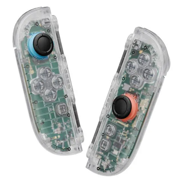 Main image of DIY Replacement Shell Buttons for Joycon 2, Custom Full Set Housing Case + Decorative Strips + Middle Bracket + Buttons + Tools for Nintendo Switch 2 Controller - Deluxe Version - Clear @