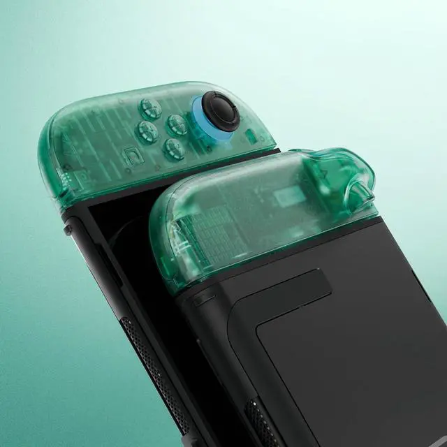 Alt view image 5 of 7 - DIY Replacement Shell Buttons for Joycon 2, Custom Full Set Housing Case + Decorative Strips + Middle Bracket + Buttons for Nintendo Switch 2 Controller - Deluxe Version - Emerald Green @