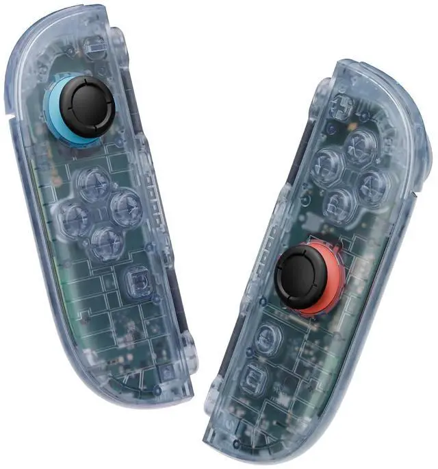 Main image of DIY Replacement Shell Buttons for Joycon 2, Custom Full Housing Case + Decorative Strips + Middle Bracket + Buttons for Nintendo Switch 2 Controller - Deluxe Version - Clear Glacier Blue @