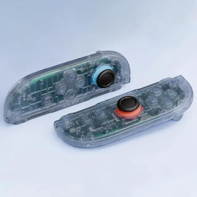 Alt view image 4 of 7 - DIY Replacement Shell Buttons for Joycon 2, Custom Full Housing Case + Decorative Strips + Middle Bracket + Buttons for Nintendo Switch 2 Controller - Deluxe Version - Clear Glacier Blue @