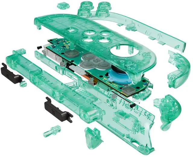 Alt view image 7 of 7 - DIY Replacement Shell Buttons for Joycon 2, Custom Full Set Housing Case + Decorative Strips + Middle Bracket + Buttons for Nintendo Switch 2 Controller - Deluxe Version - Emerald Green @