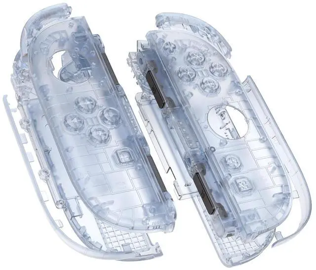 Alt view image 2 of 7 - DIY Replacement Shell Buttons for Joycon 2, Custom Full Housing Case + Decorative Strips + Middle Bracket + Buttons for Nintendo Switch 2 Controller - Deluxe Version - Clear Glacier Blue @
