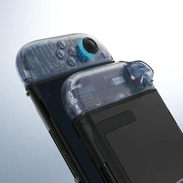 Alt view image 5 of 7 - DIY Replacement Shell Buttons for Joycon 2, Custom Full Housing Case + Decorative Strips + Middle Bracket + Buttons for Nintendo Switch 2 Controller - Deluxe Version - Clear Glacier Blue @