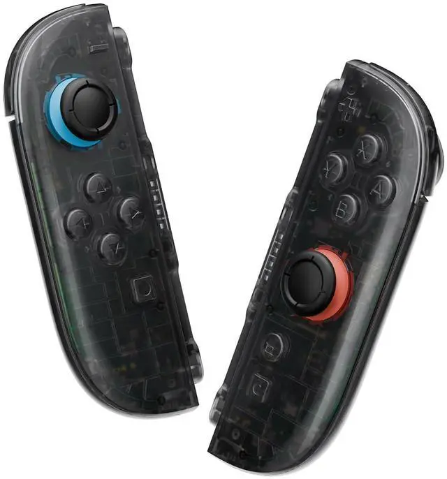 Main image of DIY Replacement Shell Buttons for Joycon 2, Custom Full Housing Case + Decorative Strips + Middle Bracket + Buttons for Nintendo Switch 2 Controller - Deluxe Version - Clear Slate Black @