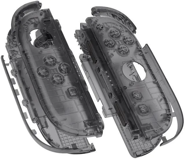 Alt view image 2 of 7 - DIY Replacement Shell Buttons for Joycon 2, Custom Full Housing Case + Decorative Strips + Middle Bracket + Buttons for Nintendo Switch 2 Controller - Deluxe Version - Clear Slate Black @