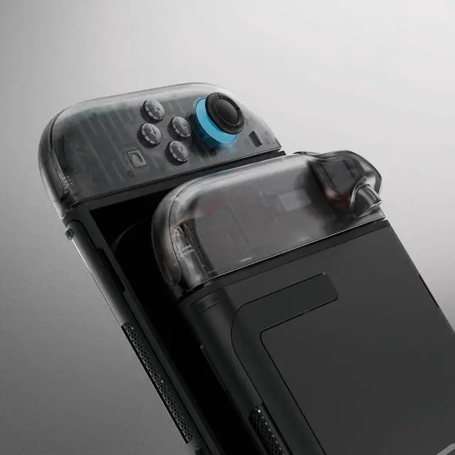 Alt view image 5 of 7 - DIY Replacement Shell Buttons for Joycon 2, Custom Full Housing Case + Decorative Strips + Middle Bracket + Buttons for Nintendo Switch 2 Controller - Deluxe Version - Clear Slate Black @