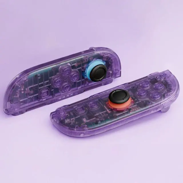 Alt view image 4 of 7 - DIY Replacement Shell Buttons for Joycon 2, Custom Full Housing Case + Decorative Strips + Middle Bracket + Buttons for Nintendo Switch 2 Controller - Deluxe Version - Clear Atomic Purple @