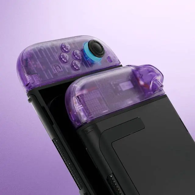 Alt view image 5 of 7 - DIY Replacement Shell Buttons for Joycon 2, Custom Full Housing Case + Decorative Strips + Middle Bracket + Buttons for Nintendo Switch 2 Controller - Deluxe Version - Clear Atomic Purple @
