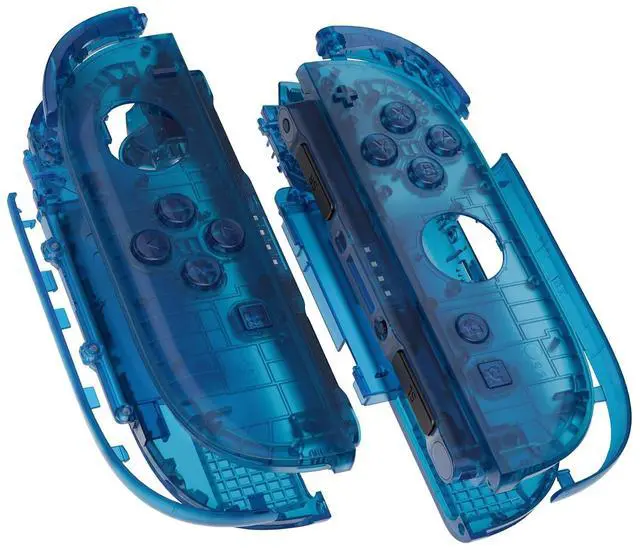Alt view image 2 of 7 - DIY Replacement Shell Buttons for Joycon 2, Custom Full Set Housing Case + Decorative Strips + Middle Bracket + Buttons for Nintendo Switch 2 Controller - Deluxe Version - Clear Blue @