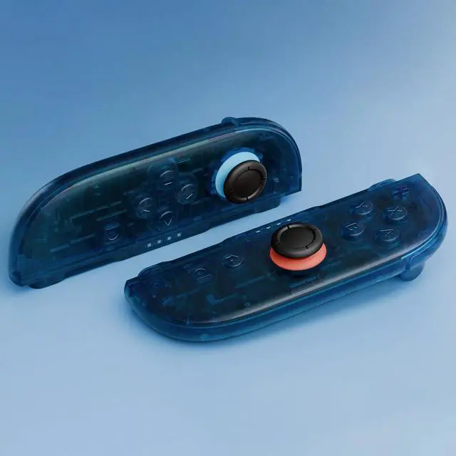 Alt view image 4 of 7 - DIY Replacement Shell Buttons for Joycon 2, Custom Full Set Housing Case + Decorative Strips + Middle Bracket + Buttons for Nintendo Switch 2 Controller - Deluxe Version - Clear Blue @