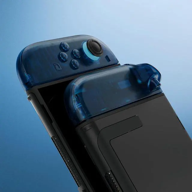 Alt view image 5 of 7 - DIY Replacement Shell Buttons for Joycon 2, Custom Full Set Housing Case + Decorative Strips + Middle Bracket + Buttons for Nintendo Switch 2 Controller - Deluxe Version - Clear Blue @
