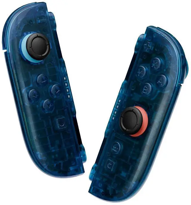 Main image of DIY Replacement Shell Buttons for Joycon 2, Custom Full Set Housing Case + Decorative Strips + Middle Bracket + Buttons for Nintendo Switch 2 Controller - Deluxe Version - Clear Blue @