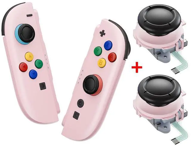 Main image of Deluxe Version Replacement Shell Buttons + 3D Joystick for Nintendo Switch 2 JoyCon - Cherry Blossoms Pink @