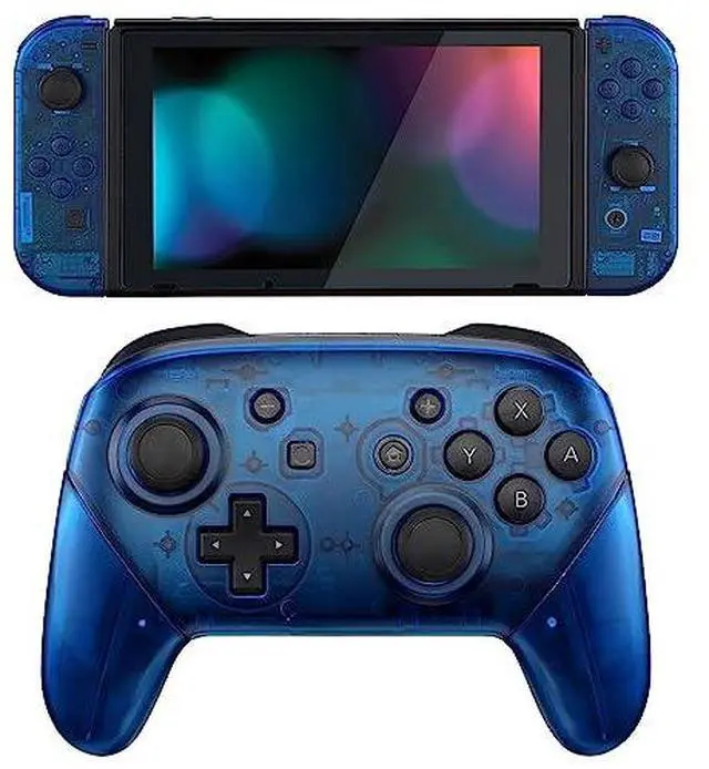 Main image of Clear Blue Replacement Full Set Shell for Nintendo Switch & Switch Pro Controller @