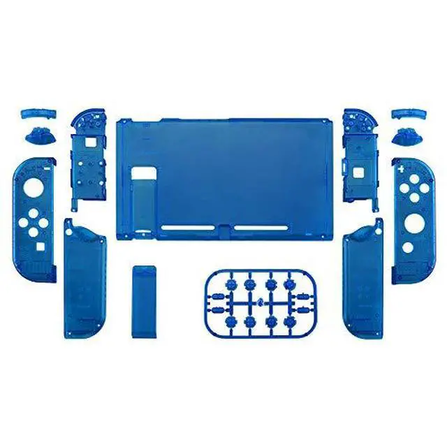Alt view image 3 of 7 - Clear Blue Replacement Full Set Shell for Nintendo Switch & Switch Pro Controller @