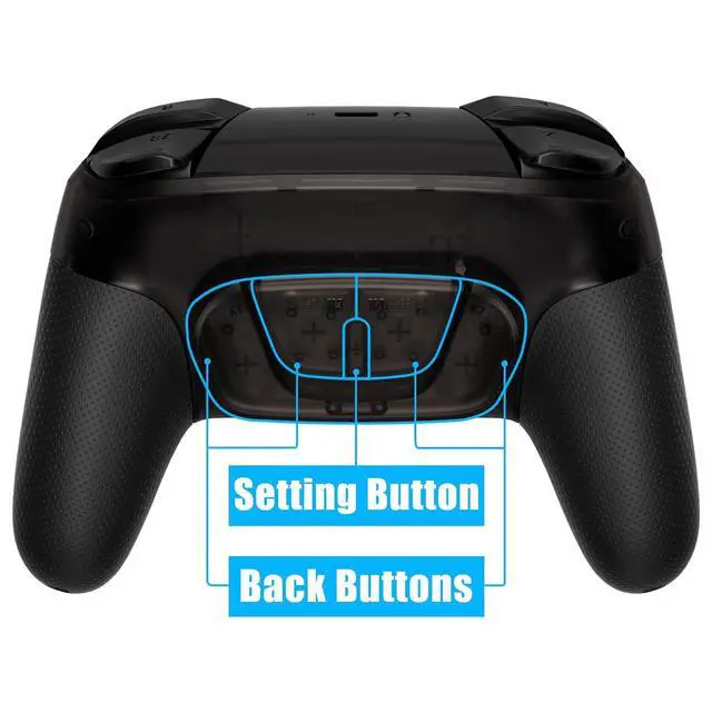 Alt view image 5 of 7 - Back Buttons Attachment for Nintendo Switch Pro Controller, Clear Black Back Paddles Programable RISE4 Remap Kit for Switch Pro Controller - Controller NOT Included @