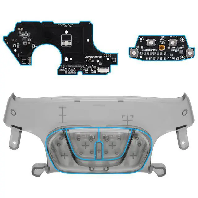 Alt view image 6 of 7 - Back Buttons Attachment for Nintendo Switch Pro Controller, Clear Black Back Paddles Programable RISE4 Remap Kit for Switch Pro Controller - Controller NOT Included @