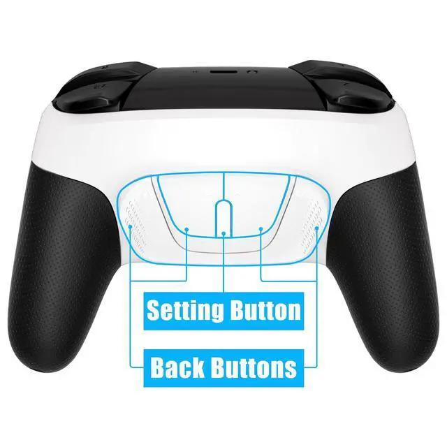 Alt view image 5 of 7 - Back Buttons Attachment for Nintendo Switch Pro Controller, White Back Paddles Programable RISE4 Remap Kit for Switch Pro Controller - Controller NOT Included @
