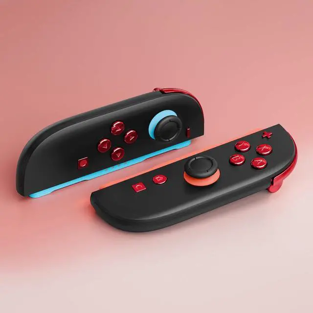 Alt view image 4 of 7 - DIY Replacement Full Set Buttons for Joycon 2, Custom ABXY Direction Keys Dpad + - C Home Capture Release L R ZR ZL Trigger Buttons for Nintendo Switch 2 Controller - Chrome Red @