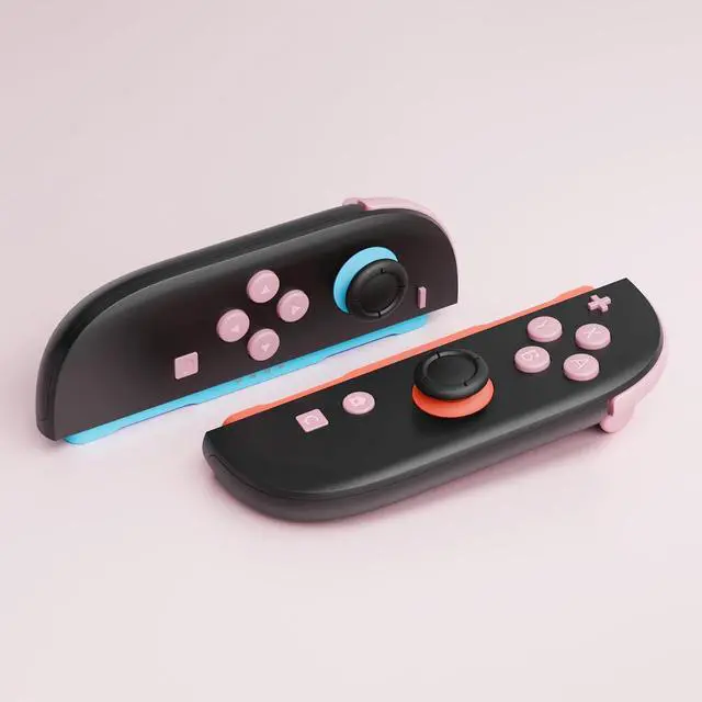 Alt view image 7 of 7 - Replacement Full Set Buttons + 3D Joystick for Nintendo Switch 2 JoyCon - Cherry Blossoms Pink @