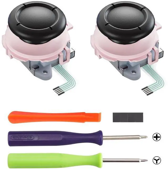 Alt view image 5 of 7 - Replacement Full Set Buttons + 3D Joystick for Nintendo Switch 2 JoyCon - Cherry Blossoms Pink @