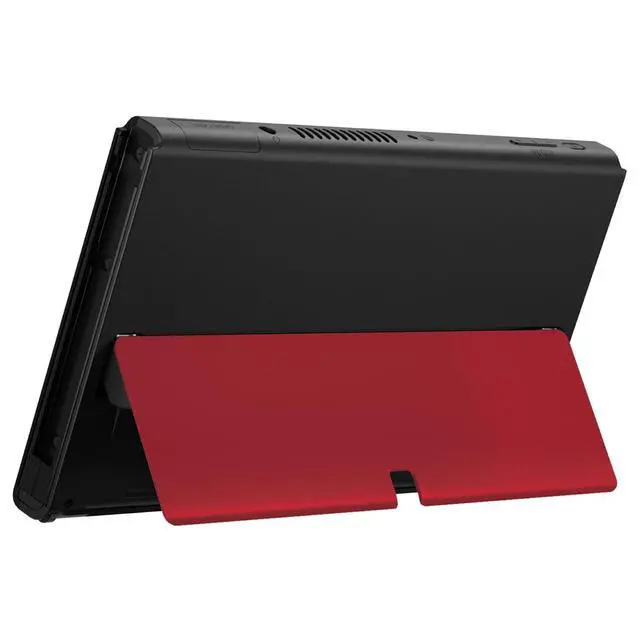 Alt view image 5 of 7 - Vampire Red Soft Touch Replacement Metal Kickstand for Nintendo Switch OLED Console, Metal Back Bracket Holder Kick Stand for Nintendo Switch OLED - Console NOT Included @