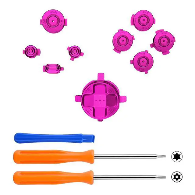 Alt view image 3 of 7 - Metal Purple Buttons for Xbox Core Wireless Controller, 9 in 1 Custom Accessories Aluminum Alloy Dpad ABXY Start Back Share Home Keys Replacement Parts for Xbox Series X & S Controller @