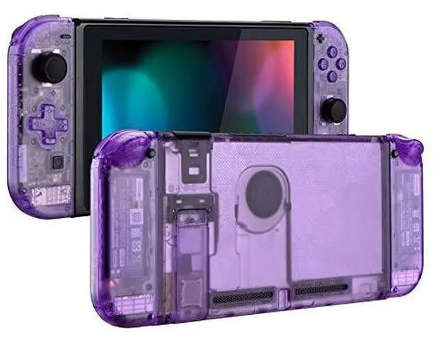Main image of Back Plate for Nintendo Switch Console, NS Joycon Housing Shell (D-Pad Version) with Full Set Buttons, DIY Replacement Shell for Nintendo Switch - Clear Atomic Purple @
