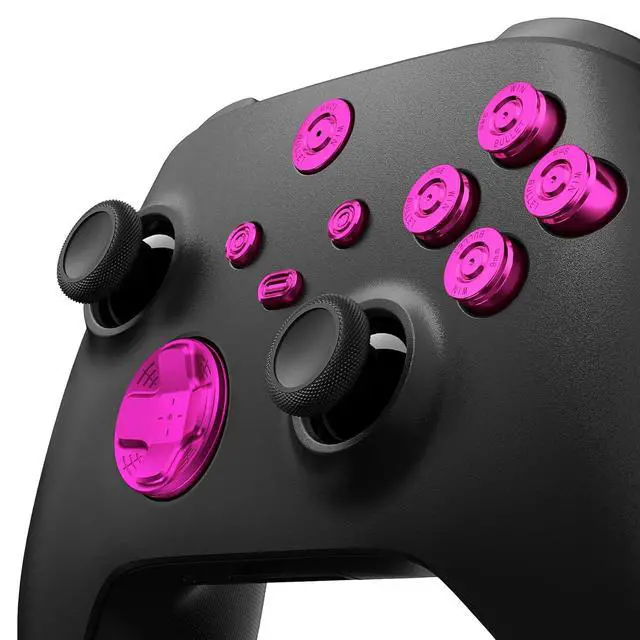 Alt view image 6 of 7 - Metal Purple Buttons for Xbox Core Wireless Controller, 9 in 1 Custom Accessories Aluminum Alloy Dpad ABXY Start Back Share Home Keys Replacement Parts for Xbox Series X & S Controller @