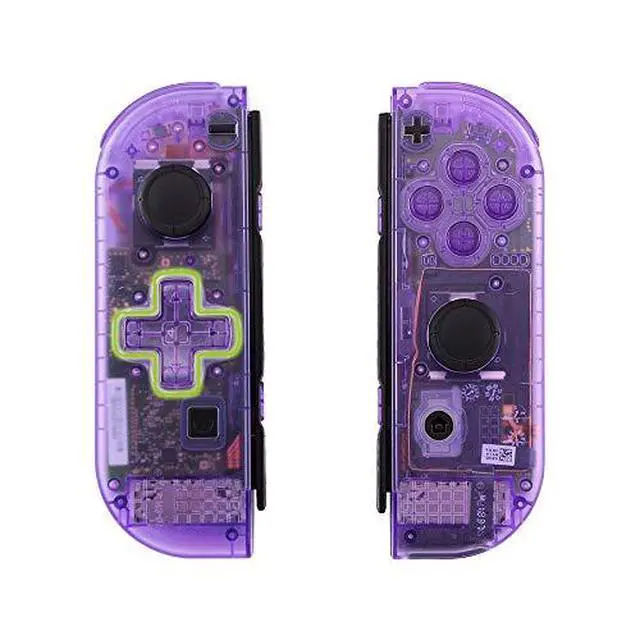 Alt view image 4 of 7 - Back Plate for Nintendo Switch Console, NS Joycon Housing Shell (D-Pad Version) with Full Set Buttons, DIY Replacement Shell for Nintendo Switch - Clear Atomic Purple @