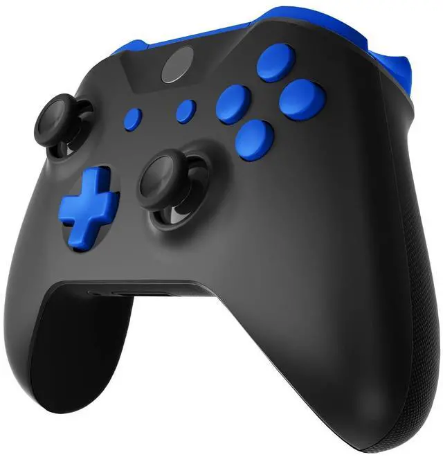 Alt view image 4 of 7 - LB RB LT RT Bumpers Triggers D-Pad ABXY Start Back Sync Buttons, Blue Full Set Buttons Repair Kits with Tools for Xbox One S & Xbox One X Controller (Model 1708) @