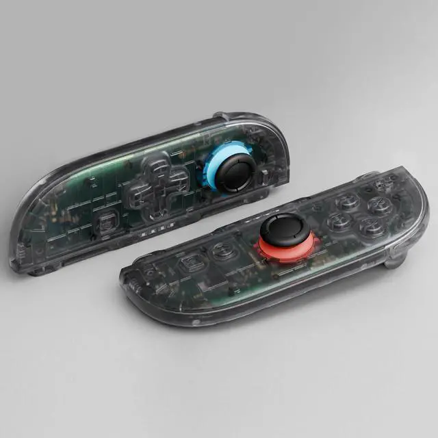 Alt view image 4 of 7 - DIY Replacement Shell (D-Pad Ver) Buttons for Joycon 2, Custom Full Set Housing + Decorative Strips + Middle Bracket + Buttons for Nintendo Switch 2 - Deluxe Version - Clear Slate Black @