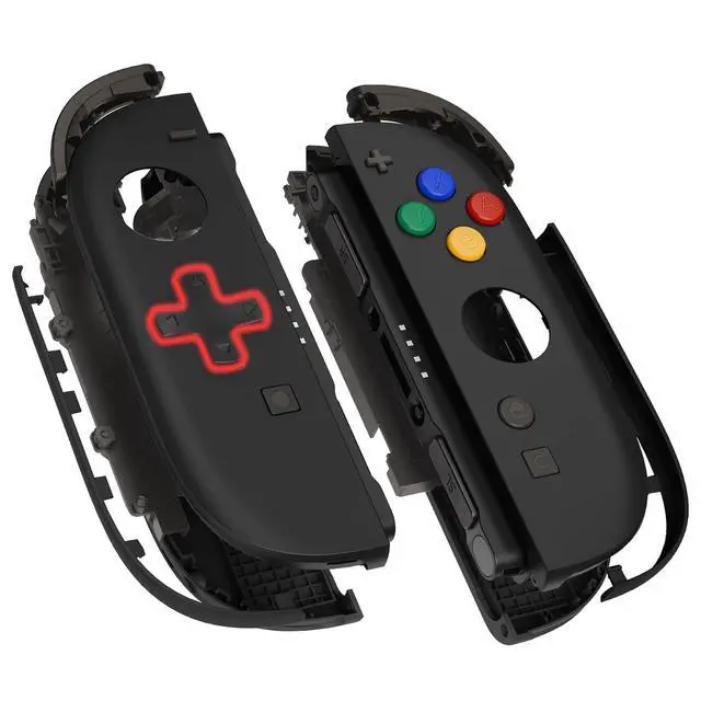 Alt view image 2 of 7 - DIY Replacement Shell (D-Pad Ver) Buttons for Joycon 2, Custom Full Set Housing + Decorative Strips + Middle Bracket + Buttons for Nintendo Switch 2 Controller - Deluxe Version - Black @