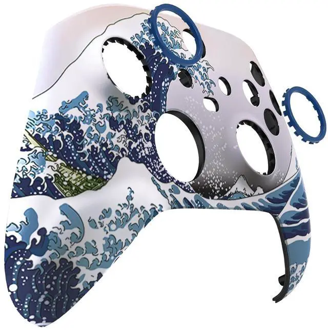 Main image of ASR Version Custom Shell for Xbox Series X/S Controller - Anti Sticks Rubbing Rings - Replacement Accessories Front Cover Faceplate for Xbox Core Wireless Controller - The Great Wave @