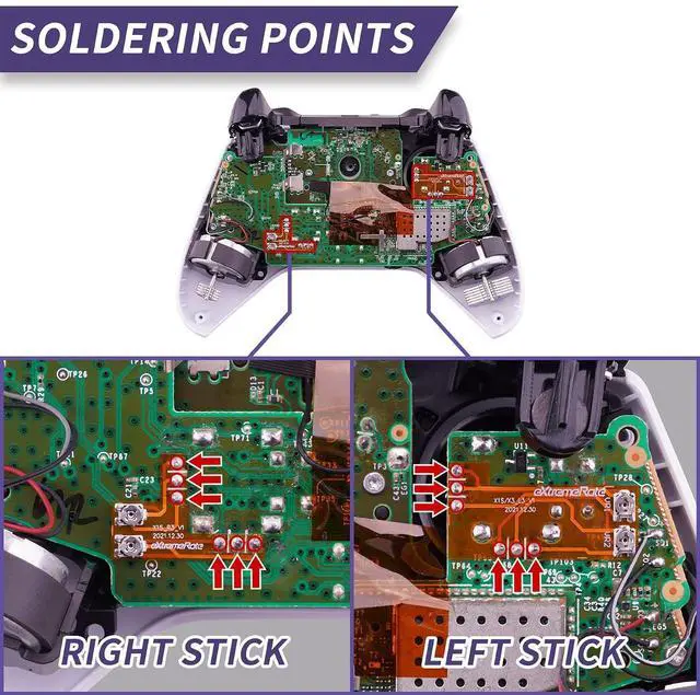 Alt view image 7 of 7 - Drifix Thumbsticks Drift Fix Repair Kit for Xbox One S & X Controller (Model 1708), Custom Analog Stick Joystick Regulator Circuit Board for Xbox One S/X Controller @