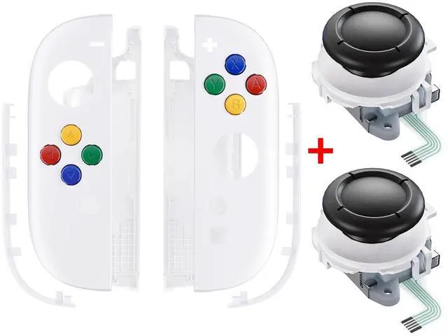 Main image of Essence Version Replacement Shell Buttons + 3D Joystick for Nintendo Switch 2 JoyCon - White @