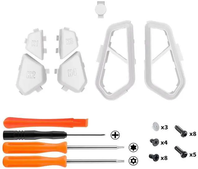 Alt view image 2 of 6 - White Replacement Redesigned K1 K2 K3 K4 Back Buttons & Setting Button for Xbox One S/X, Xbox Series X/S Controller Victor S/X Remap Kit - Without Controller & Remap Board @