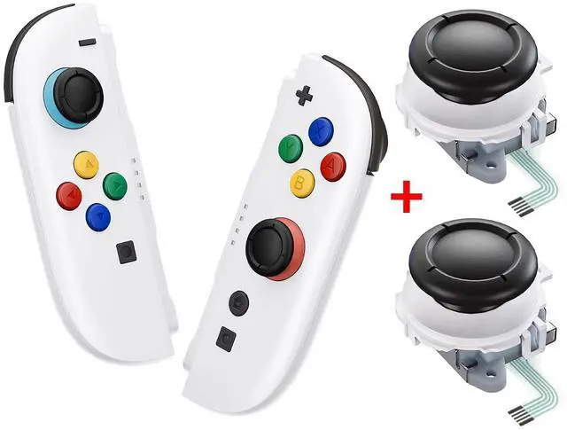Main image of Deluxe Version Replacement Shell Buttons + 3D Joystick for Nintendo Switch 2 JoyCon - White @