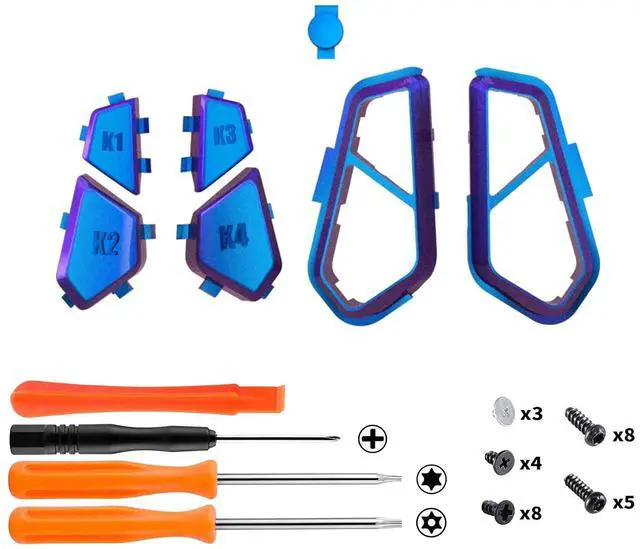 Alt view image 3 of 7 - Chameleon Purple Blue Replacement Redesigned K1 K2 K3 K4 Back Buttons & Setting Button for Xbox One S/X, Xbox Series X/S Controller Victor S/X Remap Kit - Without Controller & Remap Board @