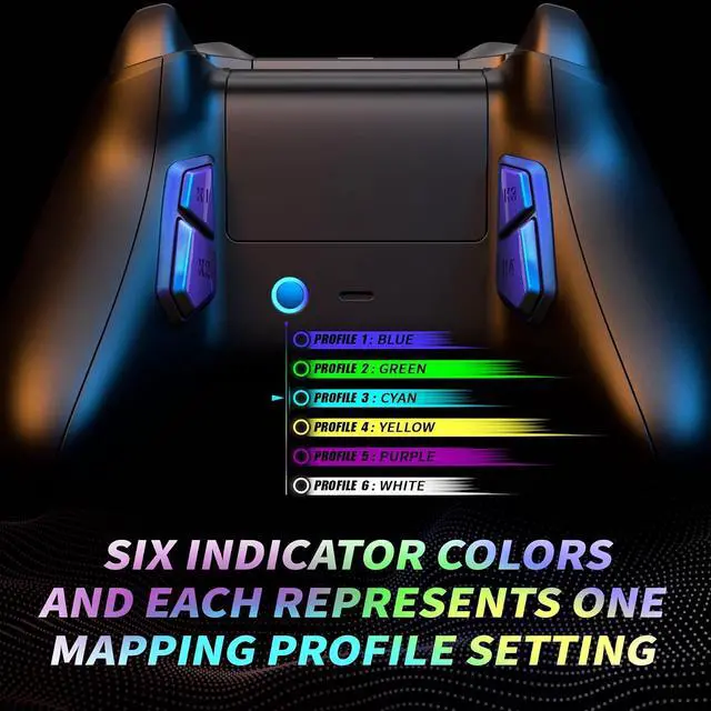 Alt view image 5 of 7 - Chameleon Purple Blue Replacement Redesigned K1 K2 K3 K4 Back Buttons & Setting Button for Xbox One S/X, Xbox Series X/S Controller Victor S/X Remap Kit - Without Controller & Remap Board @