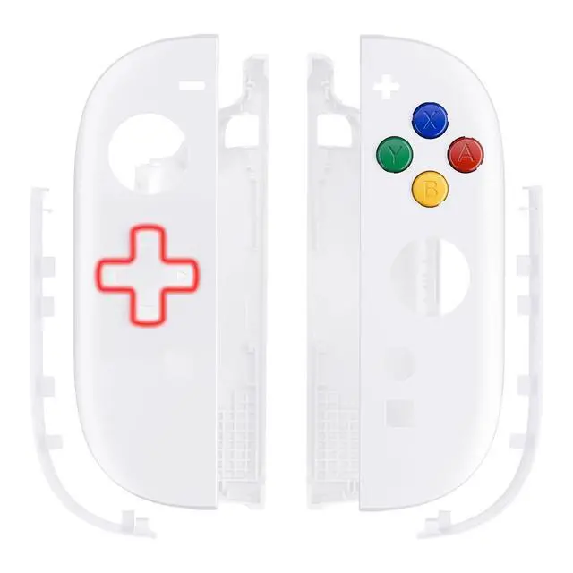 Alt view image 2 of 7 - Essence Version Replacement D-Pad Shell Buttons + 3D Joystick for Nintendo Switch 2 JoyCon - White @