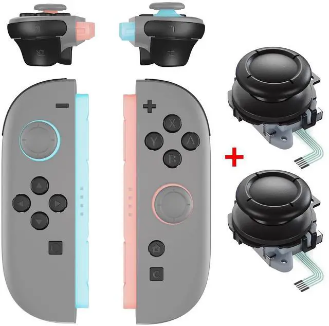 Main image of Replacement Full Set Buttons + 3D Joystick for Nintendo Switch 2 JoyCon - Black @